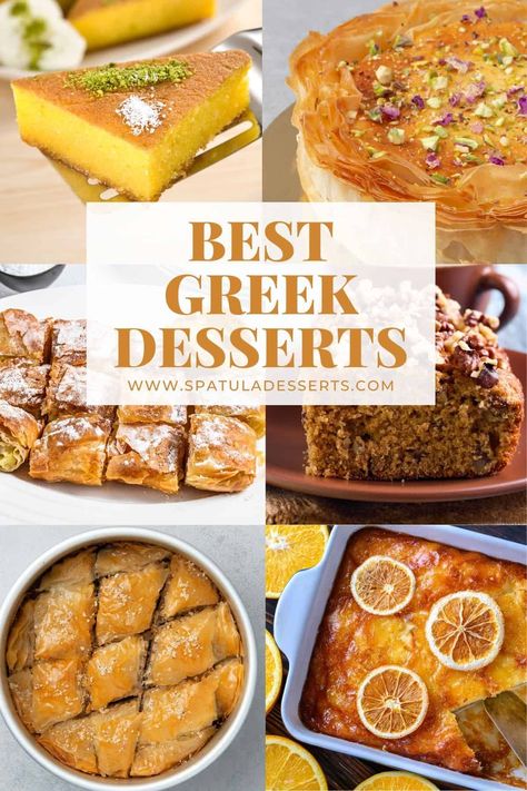 Greek Food Desserts, Greece Dessert Recipes, Greek Custard Dessert, Greek Dessert Recipes Authentic, Best Greek Desserts, Greek Deserts Aesthetic, Greek Ice Cream, Greek Desserts Recipes, Easy Greek Recipes Desserts