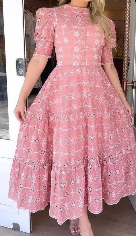 Long Frock Design 2024, Pink Maxi Dress Outfit Casual, Frock Patterns Womens, New Frock Design 2024, Frock Patterns For Ladies, Long Frock Patterns, New Model Frock Design, Ladies Frock Design, Frock Designs For Women