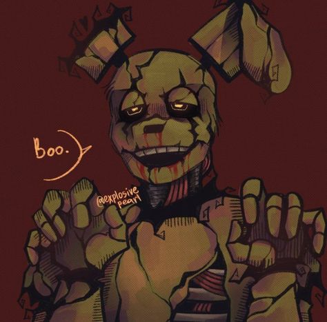 Springtrap X Y/n Fanart, Springtrap Pfp, Springtrap Art, Springtrap Fanart, Spring Trap, Fnaf Fanart, Fnaf Wallpapers, Fnaf Comics, Beginner Crochet Projects