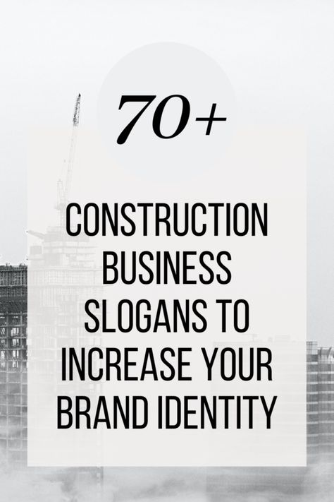 70+ Construction Slogans to Inspire Your Business Identity How to Create Catchy Construction Slogans Yourself 1. Understand Your Services 2. Add Customer Compelling Words 3. Define Your Company Objectives 70+ Best Construction Slogans for Your Business 1. Construction Equipment Slogans 2. Catchy Tagline for Construction 3. Home Construction Slogans 4. Unique Construction Slogans 5. Funny Construction Slogans Construction Marketing, Construction Slogans Ideas, Builders Creative Ads, Business Slogans Ideas, Construction Advertisement, Construction Business Logo, Construction Company Post Ideas, Construction Quotes Building, Praising Words