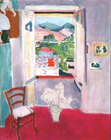 Henri Matisse on Twitter: "Open Window at Collioure, 1910 #matisse #henrimatisse… " Matisse Open Window, Blue Skys, Curtains Green, Matisse Paintings, Pablo Picasso Paintings, Picasso Paintings, Red Curtains, Matisse Art, Art Et Illustration