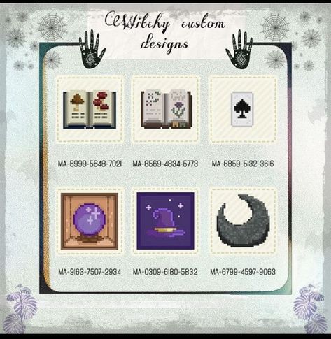 Acnh Amethyst Design, Witchy Custom Design Animal Crossing, Witchy Animal Crossing Designs, Acnh Witch Forest Codes, Acnh Cryptid Designs, Animal Crossing Witchy Island Codes, Witch Animal Crossing Custom Designs, Acnh Crystal, Acnh Magical Designs