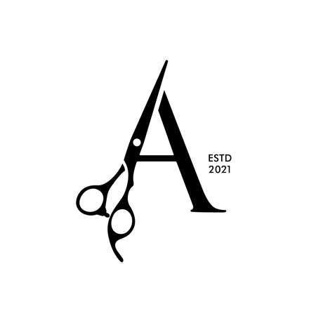 Saloon Logo Ideas, Barbershop Logo Ideas, Logo Hair Stylist, Barbershop Design Interior, Sewing Logo Design, Hairdresser Logo, Tailor Logo, Elegant Illustration, Typo Logo Design