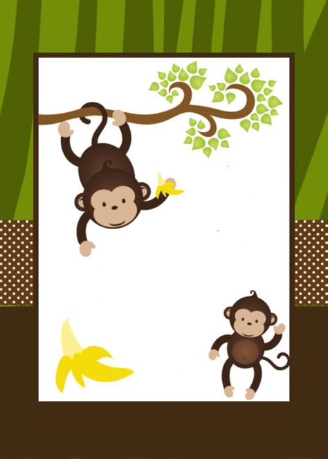 INVITACION CHANGITOS Monkey Birthday Parties, Baby Jungle Animals, Monkey Baby Shower, Monkey Birthday, Baby Shower Invitaciones, Jungle Baby, School Bulletin Boards, Birthday Printables, Baby Monkey