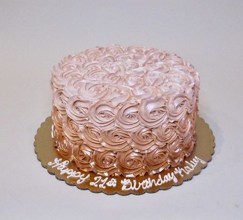 Rose Gold Ombre Rosettes 301387 | Creative Cakes - Tinley Park / Naperville | Flickr Pink And Gold Cakes Birthday, Rose Theme Birthday Cake, Blush Pink And Gold Birthday Cake, 40th Birthday Cake For Women Rose Gold, Rose Gold Ombre Cake, Woman's Birthday Cake, Rose Gold 1st Birthday Cake, Pink And Gold Birthday Cake Sweet 16, Rose Cakes Birthday