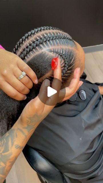 💫BRAIDER 💫 on Instagram: "The process🔥  Style: 6 stitch braids 🔥🔥  May books open. ———————————————— #atlantabraids #braidsatlanta #stitchbraids #braidideas #prettybraids" Six Braids Cornrow, Kids Stitch Braids Hairstyles, Cornrows Braids Hairstyles 2024, 5 Feed In Braids Hairstyles, Quick Stitch Braid Styles, Feeding Cornrows Braids, Kid Stitch Braid Styles, All Back Styles Braids, Two Braids Hairstyle With Curly Hair