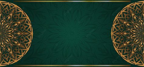 Golden Green Mandala Art Background With Border Invitation Card Wedding Islamic Arabic Floral Pattern Diwali Ottoman Poster, Mandala Art Background, Green Mandala Art, Diwali Mandala, Background With Border, Ramadan Quran, Mandala Wedding, Background Invitation, Mandala Gold