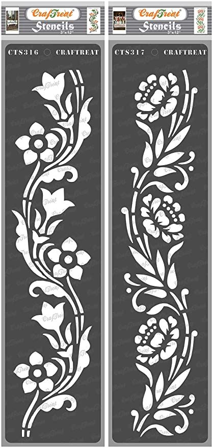 Art Deco Borders, Painted Glass Bottles, Craft Stencils, Floral Stencil, Stencil Painting On Walls, Stencils For Painting, Leaf Stencil, Painting Templates, Wall Stencils