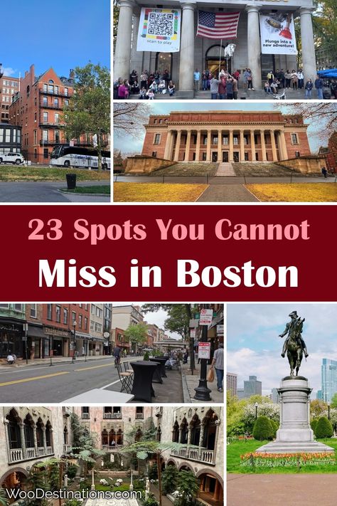 Explore the charm of Boston, North America, through 23 unforgettable spots that I just can't get enough of! From historic landmarks to vibrant neighborhoods, every corner of this city is filled with rich culture and unique experiences. Whether it's strolling through the picturesque streets or enjoying the local cuisine, Boston offers something for every traveler. Join me on this adventure and let's uncover the treasures of this beautiful city together! Must See Boston Things To Do, Boston In A Weekend, What To Do In Boston Summer, Boston Sightseeing Things To Do, What To Do In Boston Massachusetts, Boston Must See Things To Do, Things To Do In Boston Massachusetts, Boston Instagram Pictures, Boston In March