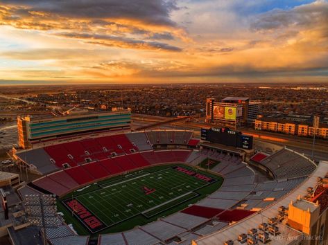 Gorgeous sunset over Jones Stadium this evening after late afternoon showers passed through Lubbock. — at Texas Tech University Jones AT&T Stadium. (Facebook via Texas Storm Chasers) University Of Texas Aesthetic, Boyfriend Moodboard, Texas Tech University Aesthetic, University Of Texas Football, Texas Tech Basketball, Texas Tech Football Stadium, Texas Tech University, Texas Tech Red Raiders, Night Scenery