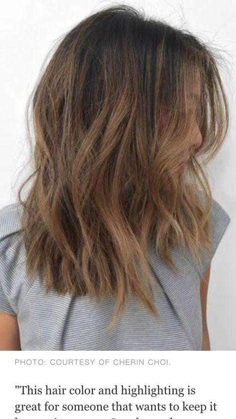 Hairdo Medium Hair, Fresh Hairstyles, Double Fringe, Fun Hairstyles, Subtle Balayage, Hair Color Ideas For Brunettes, Funky Hairstyles, Brown Highlights, Hair Color And Cut