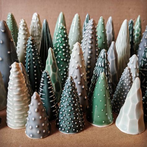 Mini Forest, Holiday Pottery, Downtown Brooklyn, Clay Christmas Decorations, Ceramic Christmas Decorations, Pottery Form, Pottery Workshop, Christmas Clay, Ceramic Christmas Trees