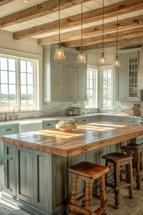 40 Rustic Farmhouse Kitchen Ideas That Look Chic and Charming  40 Rustic Farmhouse Kitchen Ideas That Look Chic and Charming Rustic Farmhouse Kitchen Ideas, Barndominium Kitchen, Kitchen Minecraft, Rustic Farmhouse Style Kitchen, Barndo Ideas, Bloxburg Cottage, Elegant Cottage, Kitchen Cottage, Kitchen Bloxburg