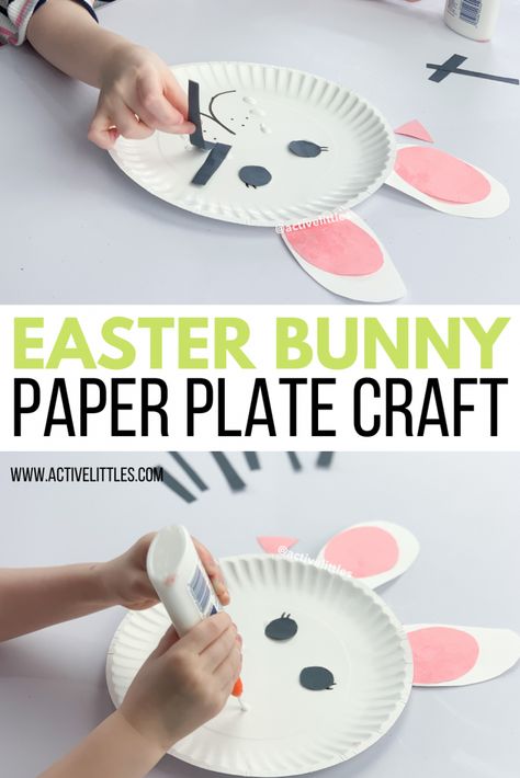 Easy Paper Plate Easter Bunny Craft for Kids - Active Littles Paper Plate Easter Bunny, Easter Rabbit Crafts, Bunny Rabbit Crafts, Easter Bunny Plate, Easter Bunny Craft, Easter Craft Activities, Easter School, Paper Plate Craft, Easter Crafts For Toddlers