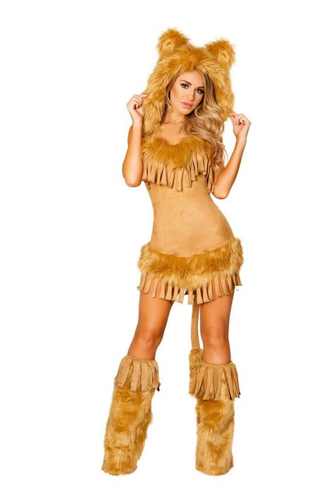 Lioness Costume, Lion Queen, Lion Halloween Costume, Lion Halloween, Lion Costume, Fur Dress, Dress Lingerie, Hooded Faux, Hooded Dress