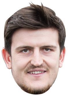 Harry Maguire Funny, Harry Maguire Wallpaper, Cardboard Masks, Funny Memea, Popular Celebrities, Harry Maguire, Party Face Masks, Soccer Highlights, Manchester United Team