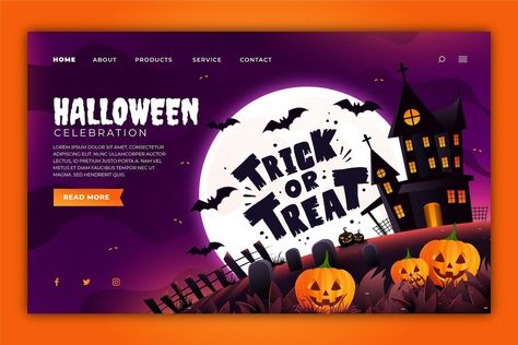 Free Vector | Gradient halloween landing page template Halloween Invitaciones, Halloween Illustrations, Halloween Web, Vector Gradient, Landing Page Template, Halloween Illustration, Promotional Design, Party Halloween, Halloween Celebration