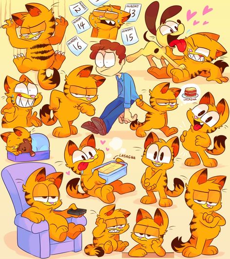 vdrU7 on Twitter: "Garfield🐱… " Garfield And Hello Kitty, Garfield Pictures, Garfield Images, Garfield Cat, Cartoon Cats, Cartoon Sketches, Comic Style, Cute Doodle Art, Old Cartoons