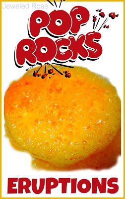 Pop Rocks Eruptions. Awesome science for kids! Edible Volcano Project For Kids, Preschool Volcano Experiment, Orange Volcano Experiment, Toddler Volcano Experiment, Baking Soda Volcano For Kids, Kids Volcano Experiment, Montessori Jobs, Make A Volcano, Mad Scientist Party