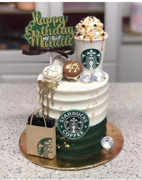 Starbucks Birthday Cake, Starbucks Birthday Party, Starbucks Party, Starbucks Cake, Starbucks Birthday, Birthday Cakes For Teens, Coffee Party, Starbucks Drinks Recipes, Creative Birthday Cakes