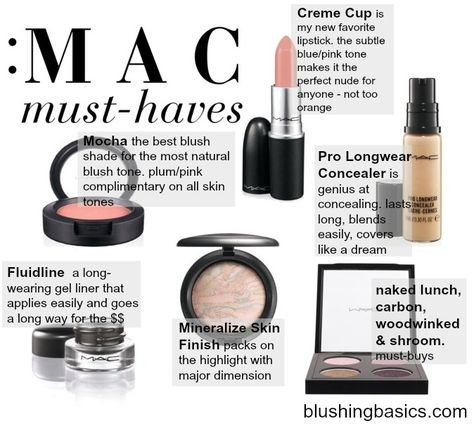 MAC Makeup Must-Haves // a shopping list of my repeat, always have on stock, MAC makeup products // #blushingbasics Mac Must Haves, Pink Concealer, Best Mac Makeup, Mac Products, Make Up Designs, Mac Lipsticks, Makeup Steps, Makeup Wishlist, Makeup Must Haves