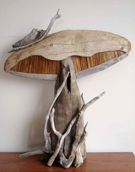 Driftwood Sculptures by Vincent Richel Driftwood Sculptures, Driftwood Furniture, Driftwood Diy, Driftwood Art Diy, Driftwood Lamp, Driftwood Projects, Garden Sculptures, Driftwood Sculpture, Driftwood Decor