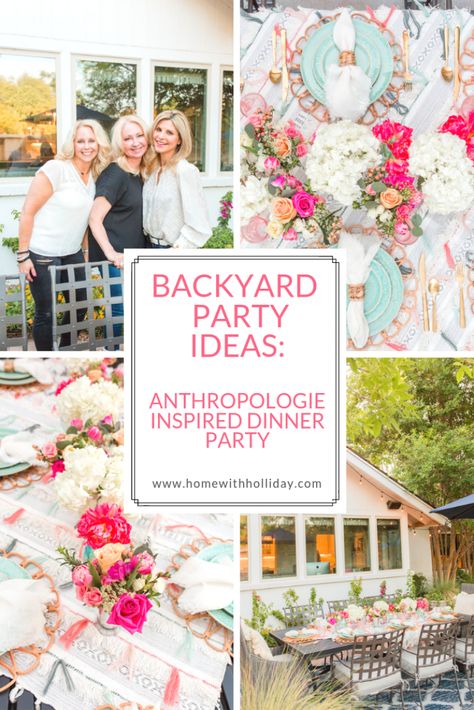 Backyard Party Ideas, Backyard Dinner Party, Dinner Party Table Settings, Summer Bash, Outdoor Dinner Parties, Party Tablescapes, Dinner Party Summer, Anthropologie Inspired, Dinner Party Table