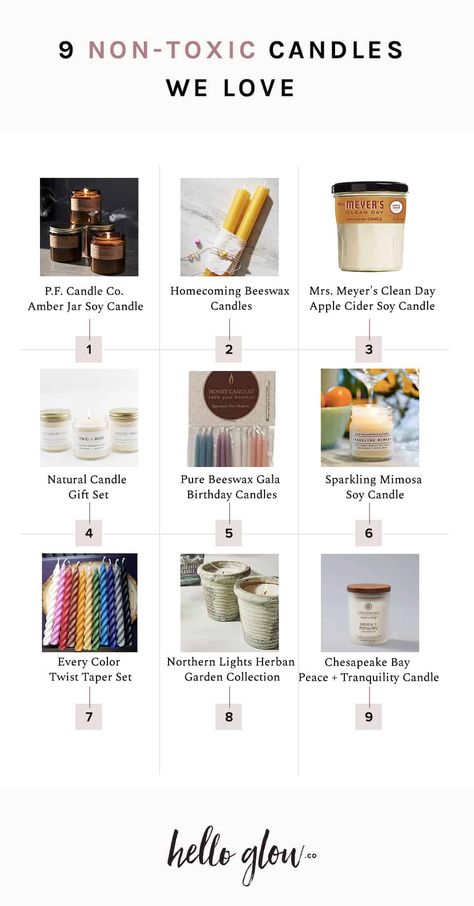 9 non-toxic candles we love - HelloGlow.co Non Toxic Candles, Nonprofit Startup, Hello Glow, Massage Candle, Apple Candles, Eco Friendly Candles, Traditional Candles, Amber Jars, Candle Branding