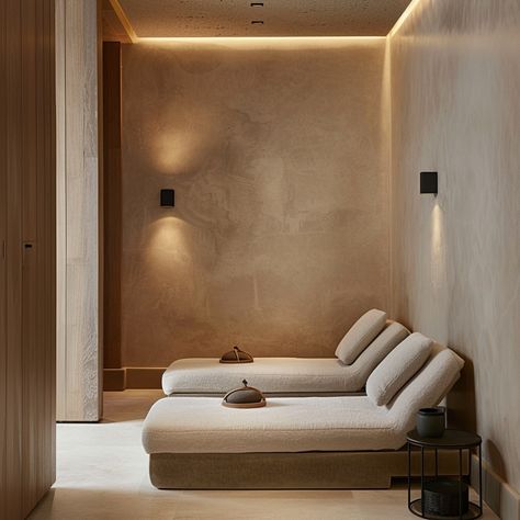 Velazquez McDonnell Interiors | Our spa's calming palette and sustainable materials speak to the soul. #velazquezmcdonnellinteriors #wellnessgoals #spa #ecological… | Instagram Spa Lounge Design, Wellness Spa Design, Spa Interior Design Luxury, Wellness Spa Interior Design, Hotel Spa Design, Spa Design Ideas, Underground Hotel, Spa Relaxation Room, Spa Design Interior