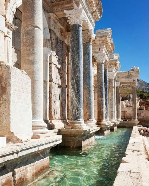 The Passenger on Instagram: “The ancient Roman baths of Sagalassos in Turkey. Sagalassos was conquered from Persia by Alexander the Great in 333 BC it became a…” Ancient City, Antalya, Building, Water, Green