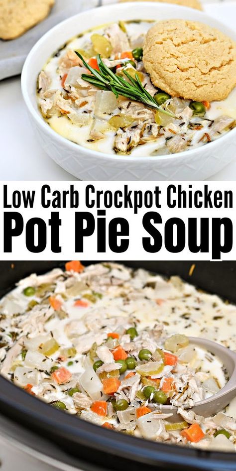 Keto Chicken Pot Pie Soup Crockpot, Low Carb Chicken Pot Pie Soup Crock Pot, Keto Pot Pie Soup, Keto Chicken Pot Pie Crockpot, Low Carb Chicken Pot Pie Crockpot, Low Carb Chicken Pot Pie Soup, Low Carb Keto Crock Pot Recipes, Low Carb Slow Cooker Recipes Chicken, Keto Chicken Pot Pie Recipe