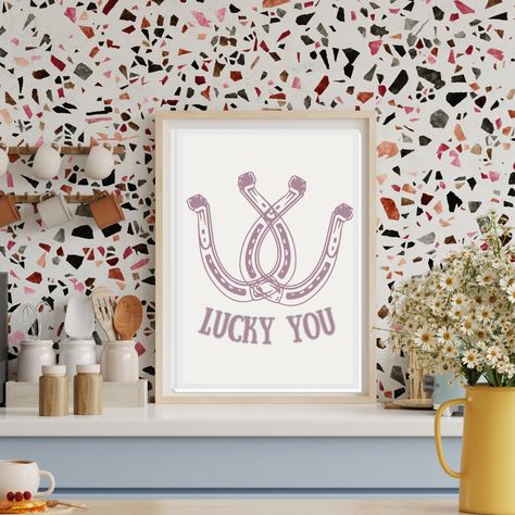 Wild West Art, Uni House, Shoe Wall Art, Cowgirl Poster, Decor Western, Pink Cowgirl, West Art, Lucky Horseshoe, Lucky You