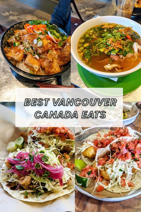 Thinking of travelling to Vancouver Canada soon? Exploring Vancouver through food is the way to explore Canada’s major western city. Vancouver has no shortage of top eats. Vancouver Food, Lunch Lady, Food Spot, Explore Canada, Cheap Eats, Vancouver Canada, Food Tours, Best Places To Eat, Winter Travel