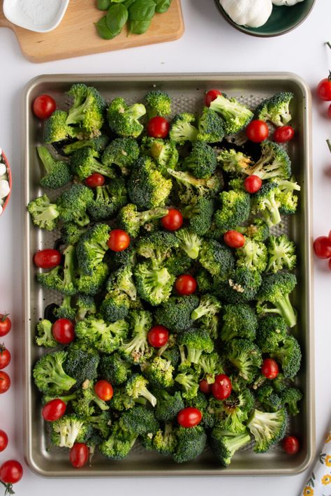 Roasted Broccoli And Cherry Tomatoes, Broccoli And Cherry Tomatoes, Roasted Broccoli And Tomatoes, Simple Italian Salad, Roma Tomato Recipes, Recipes With Diced Tomatoes, Broccoli And Cheese Recipe, Broccoli Roasted, Roasted Broccoli Recipe