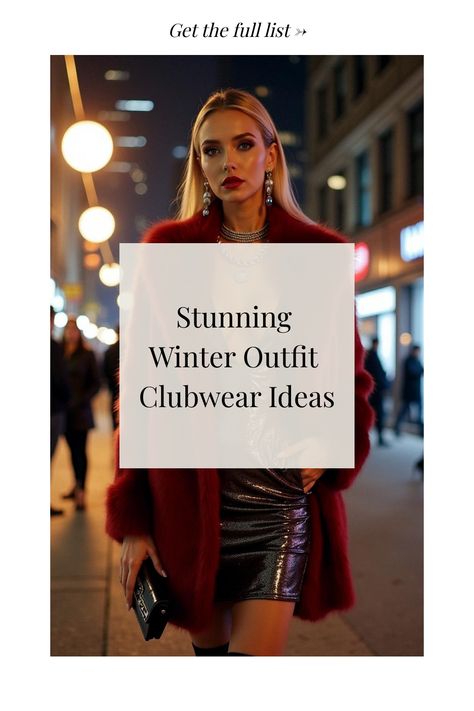 Stunning Winter Outfit Clubwear Ideas Night Out Outfit Christmas, Going Out Birthday Outfit Winter, Club Outfits With Jackets, Night Club Winter Outfit, Winter Outfits For Club Night, Club Outfits Winter Night, Party Attire Women Night, Winter Outfit Party Night, Club Winter Outfits Night