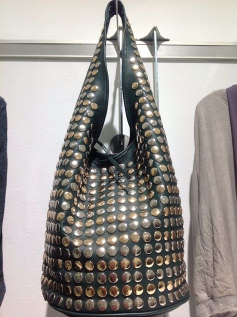 #stud bag# available at NICCI London Bags, Studded Purse, Brown Jewelry, Studded Bag, Pretty Bags, Fashion Fits, Cute Bags, Fashion Inspo Outfits, Bag Accessories