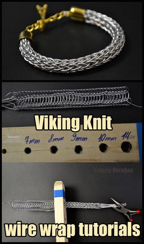 Viking Weave Bracelet, Viking Weave Tutorial, How To Make Viking Jewellery, Wire Wrapped Viking Jewelry, Viking Knit Jewelry Tutorial, Viking Bracelet Diy, Viking Wire Weaving, Viking Weave Jewelry, Wire Braiding Tutorials