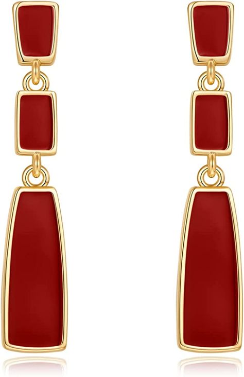 Amazon.com: FAMARINE Red Earrings, Dangle Earrings for Women Geometric Drop Drip Earrings Valentines Earrings: Clothing, Shoes & Jewelry Valentines Earrings, Sell On Amazon, Stylish Earring, Red Earrings, Black Earrings, Statement Earrings, Women's Earrings, Initials, Shoe Jewelry