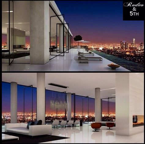 Hollywood Penthouse, Penthouse Living, Modern Appartement, Casa Country, Luxury Penthouse, Luxury Homes Dream Houses, Decor Minimalist, House Goals, Design Case