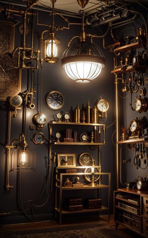 Steampunk Dining Room, Steampunk Interior Design, Steampunk Room, Steampunk Bar, Steampunk Rooms, Steampunk Bedroom, Installation Architecture, Steampunk Interior, Steampunk Furniture