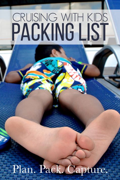 A packing list for the next time you cruise with your children. We do our best to pack light but also be prepared, because you never know what you are going to need when traveling with small children. Includes a printable packing list along with insights to help make your cruise experience go a little bit smoother. #TravelTips #PackingList #CruisingWithKids #CruisingWithToddlers #Cruising #CruisingTips #PlanPackCapture Cruises With Kids, Cruise Essentials For Kids, Packing For A Cruise With Kids, Cruise With Kids Packing List, Cruise With Kids, Cruise Kids Packing List, Kids Cruise Essentials, Toddler Cruise Outfits, Cruise Packing List Kids