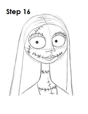 How to Draw Sally Step 16 Sally From Nightmare Before Christmas, Tim Burton Drawings, Sally Skellington, Nightmare Before Christmas Drawings, Hair Clipart, Christmas Tattoo, Sally Nightmare, Sally Nightmare Before Christmas, Halloween Drawings