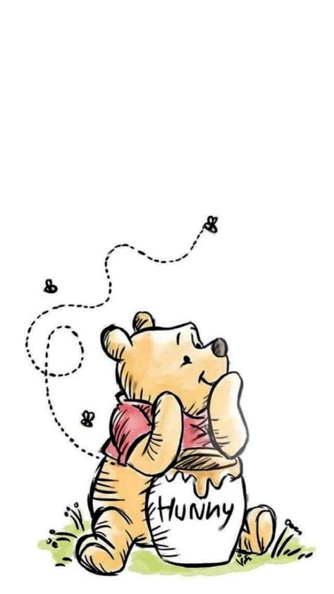 Drawing Winnie The Pooh, Vintage Winnie The Pooh Images, Winne The Pooh Cartoon, Pooh Bear Wallpaper Iphone, Cute Winnie The Pooh Drawings, Poo Bear Tattoos, Pooh Bear Drawing, Winnie The Pooh Background Wallpapers, Winnie The Pooh Prints