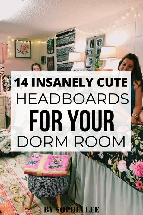 Dorm Headboard Ideas, Dorm Desk Organization, Dorm List, Diy Dorm Room, Dorm Room Setup, Dorm Room Headboards, Rugs Dorm, Dorm Room Checklist, Dorm Headboard