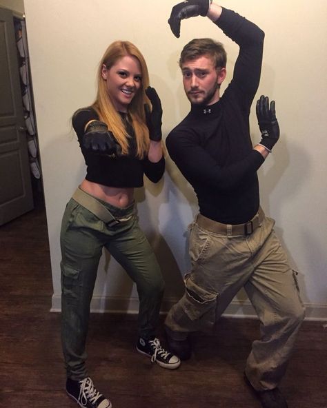 Kim Possible and Ron Stoppable Costume Cosmo And Wanda Costume, Ron Stoppable, Halloween Costume Couple, Meme Costume, Halloween Costumes Diy Couples, Couples Halloween Costumes, Best Couples Costumes, Costumes College, Halloween Coustumes