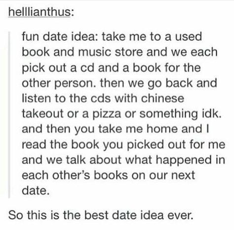 This is a great idea for a couple who's been together a long while looking to change things up. Not so great for a first or second date though Date Ideas For Boyfriend, Freetime Activities, Cute Date Ideas, Simple Plan, Good Dates, A Silent Voice, Date Ideas, What’s Going On, Text Posts