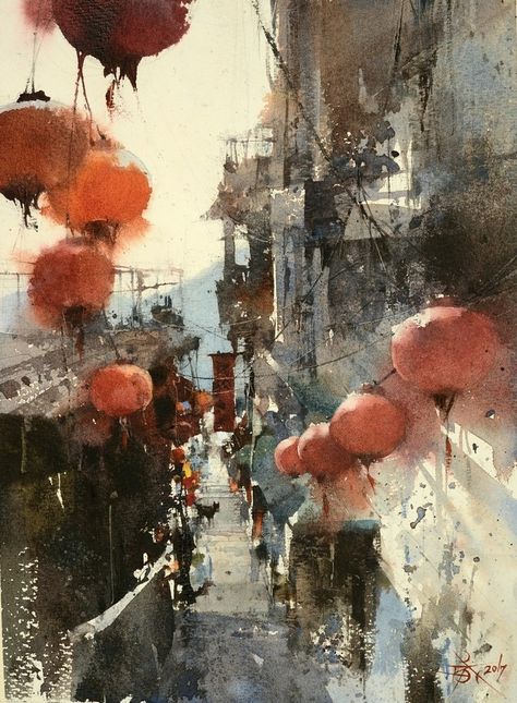 Chein, Chung Wei - The Town of Chiufen #abstract, #watercolor, #fineart, #artwork, #painting, design, #composition Chien Chung Wei, Watercolor Architecture, Soyut Sanat Tabloları, 수채화 그림, Watercolor Artists, Art Street, Painting Gallery, City Street, Urban Sketching