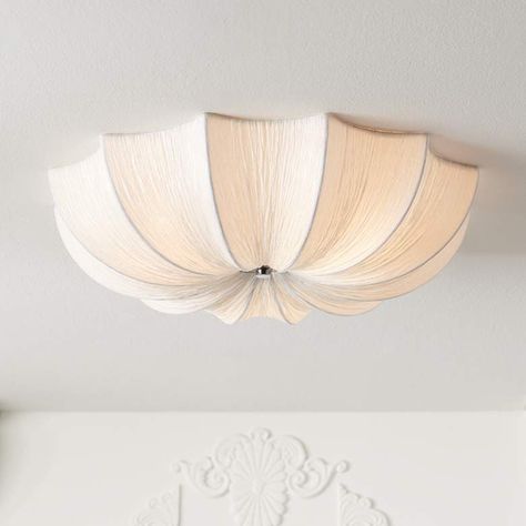 Possini Euro Planetarium 21" Wide White Fabric Ceiling Light - #96999 | Lamps Plus Fabric Ceiling Light, Ceiling Light Flush Mount, Fabric Ceiling, Dome Lighting, Semi Flush Mount Lighting, Color Changing Led, Modern Ceiling, Low Ceiling, Modern Ceiling Light