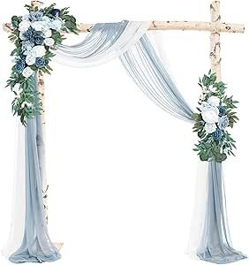 Irish Wedding Vows, Blue Flower Arrangements, Flower Swag, Artificial Flowers Decor, Reception Backdrop, Digital Invitations Wedding, Views Video, Draping Fabric, Elegant Bouquet