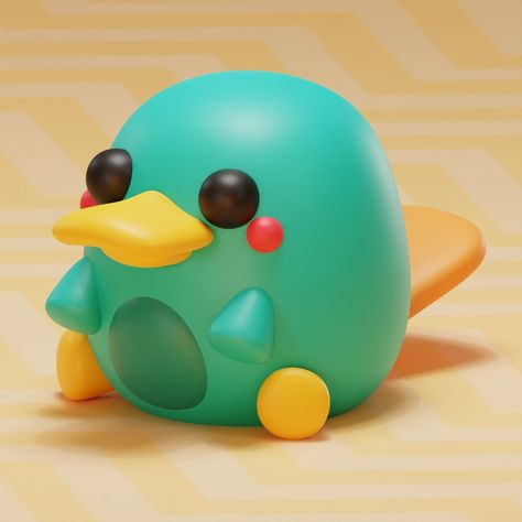 Perry the Platypus by Infalivia - Thingiverse How To Draw Perry The Platypus, Perry The Platypus Ceramic, Perry The Platypus Painting, Perry Platypus, Perry The Platypus Sticker, Platypus Sculpture, Perry The Platypus, Platypus, Tshirt Design